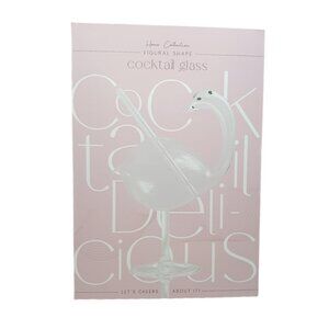 Swan Cocktail Glass 10 oz With Straw Home Collection Martini Glass Set